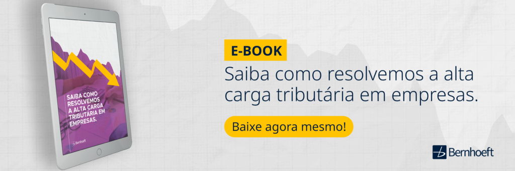título do e-book: saiba como resolver a alta carga tributária em empresas, um botão em amarelo com a frase 'baixe agora mesmo' e ao lado esquerdo um tablet com a capa do e-book. imagem para ilustrar o blog sobre ecf e empresas estrangeiras