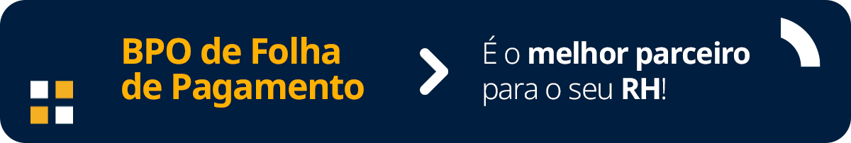arte predominantemente azul, com a frase em amarelo: BPO de folha de pagamento apontando para uma segunda frase ao seu lado direito escrita em branco: é o parceiro ideal para o seu RH