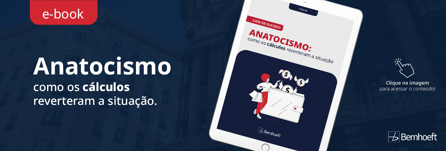 fundo azul, tablet no lado direito com a capa do ebook, no lado esquerdo o título do ebook escrito em branco: anatocismo